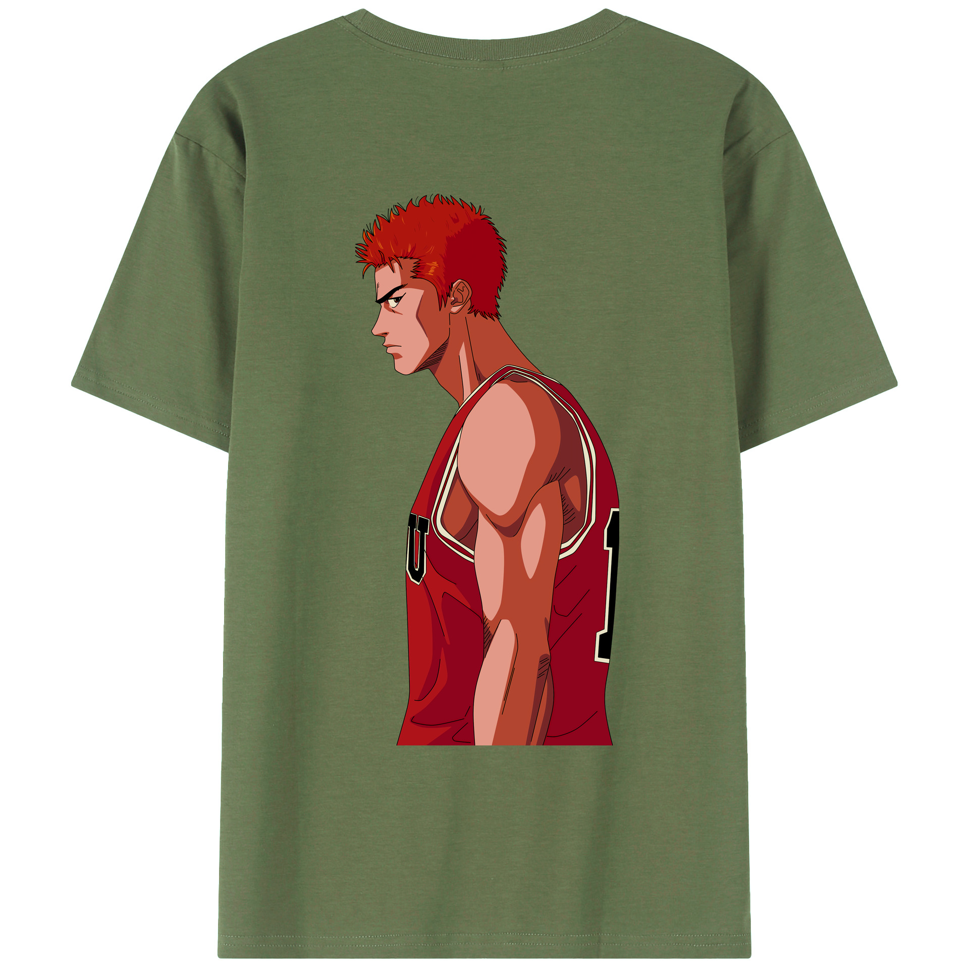 （画像用） SLAM DUNK／スラムダンク 綿100％ メンズ半袖Tシャツ（バックプリント） 通気性